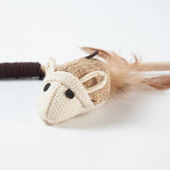LukPaw Cat Teaser Cat Kitten Toys Set Natural Sisal Wand Teasers with Mouse - Picture 5 of 9